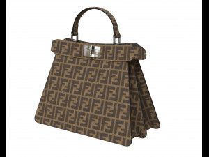 Peekaboo Bag Brown Logo 3D Model