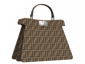 Peekaboo Bag Brown Logo 3D Model