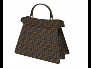 Peekaboo Bag Brown Logo 3D 모델