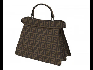 Peekaboo Bag Brown Logo 3D Model