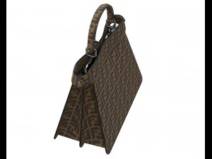 Peekaboo Bag Brown Logo 3D Model