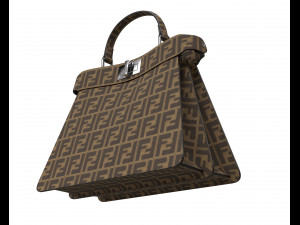 Peekaboo Bag Brown Logo 3D 모델