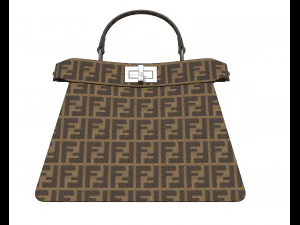 Peekaboo Bag Brown Logo 3D Model