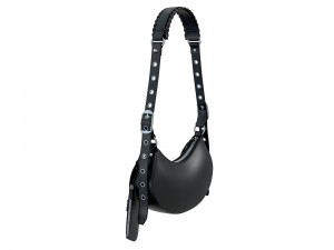 Le Cagole Shoulder Bag Black Leather 3D Модель