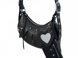 Le Cagole Shoulder Bag Black Leather 3D Модель