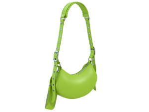 Le Cagole Shoulder Bag Green Leather Modèle 3D