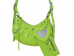 Le Cagole Shoulder Bag Green Leather Modèle 3D
