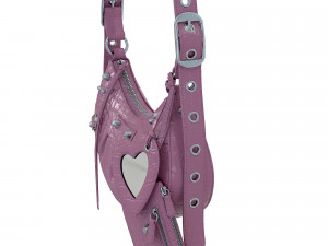 Le Cagole Shoulder Bag Pink Crocodile Model 3D