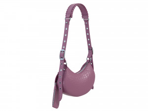 Le Cagole Shoulder Bag Pink Crocodile Model 3D