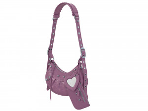 Le Cagole Shoulder Bag Pink Crocodile Model 3D