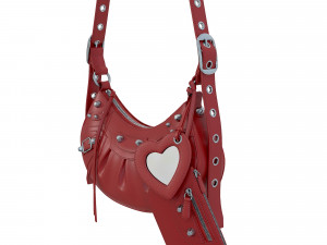 Le Cagole Shoulder Bag Red Leather 3D Модель