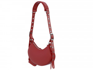 Le Cagole Shoulder Bag Red Leather 3D Модель