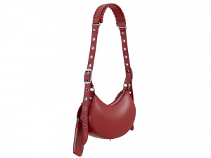 Le Cagole Shoulder Bag Red Leather 3D Модель