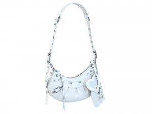 Borsa A Spalla Le Cagole In Pelle Bianca Modello 3D