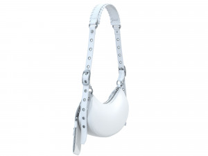 Le Cagole Shoulder Bag White Leather Modelo 3D