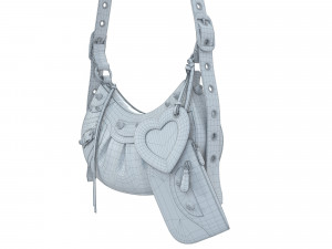 Le Cagole Shoulder Bag White Leather Modelo 3D