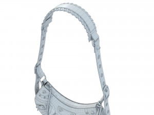 Le Cagole Shoulder Bag White Leather Modelo 3D