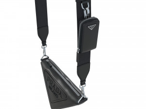 Triangle Shoulder Bag Black 3D 模型