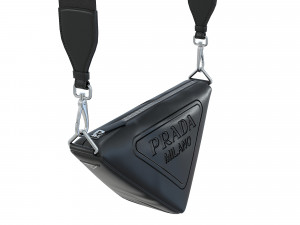 Triangle Shoulder Bag Black 3D 模型