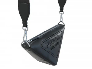Triangle Shoulder Bag Black 3D Model