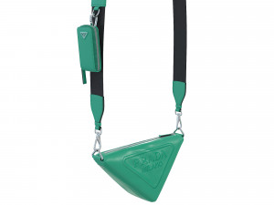 Triangle Shoulder Bag Green Leather Model 3D