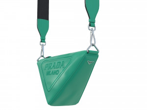 Triangle Shoulder Bag Green Leather Model 3D