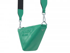 Triangle Shoulder Bag Green Leather 3D Model