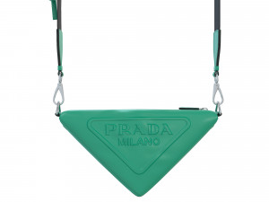 Triangle Shoulder Bag Green Leather Model 3D