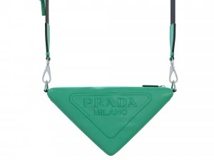 Triangle Shoulder Bag Green Leather 3D Model
