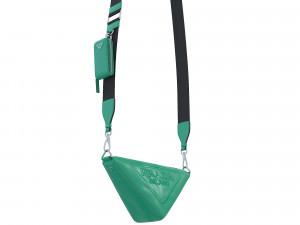 Triangle Shoulder Bag Green Leather Model 3D