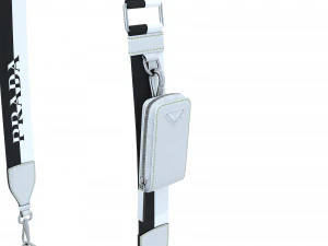 Triangle Shoulder Bag White Leather 3D Model
