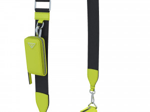 Triangle Shoulder Bag Yellow Leather 3D Модель