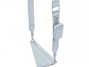 Triangle Shoulder Bag Yellow Leather 3D Model