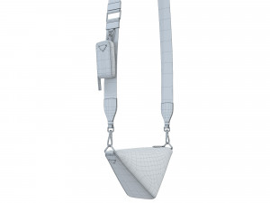 Triangle Shoulder Bag Yellow Leather 3D Модель
