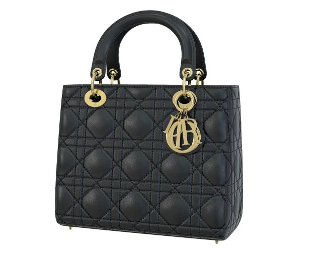 Small Lady Bag Black 3D Model .c4d .max .obj .3ds .fbx .stl .blend