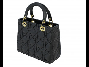 Small Lady Bag Black 3D Model