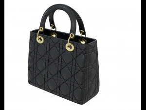 Small Lady Bag Black 3D Model