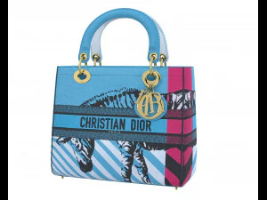 Small Lady Bag Blue D-Jungle Pop Embroidery 3D Model