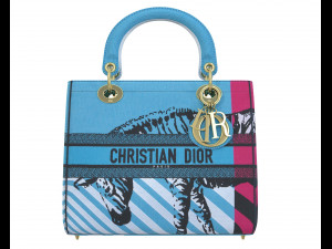 Small Lady Bag Blue D-Jungle Pop Embroidery 3D Model