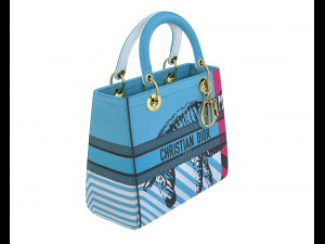 Small Lady Bag Blue D-Jungle Pop Embroidery 3D Model