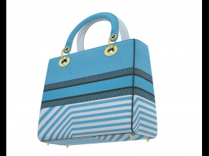 Small Lady Bag Blue D-Jungle Pop Embroidery 3D Model