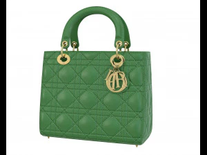 Small Lady Bag Green Leather 3D Model