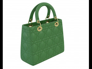 Small Lady Bag Green Leather 3D Model