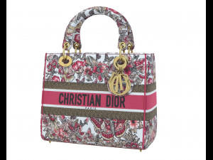 Small Lady Bag Multicolor Butterfly Embroidery 3D Model