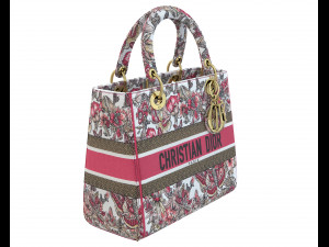 Small Lady Bag Multicolor Butterfly Embroidery 3D Model