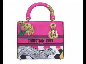 Small Lady Bag Pink Toile de Jouy Pop Embroidery 3D Model