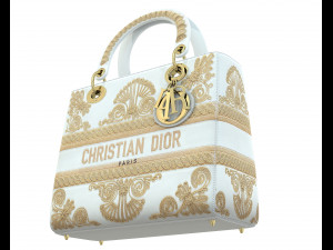 Small Lady Bag White Gold 3D Model