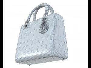 Small Lady Bag White Gold 3D Model