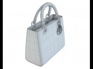 Small Lady Bag White Gold 3D Model