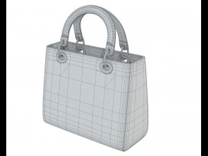 Small Lady Bag White Gold 3D Model